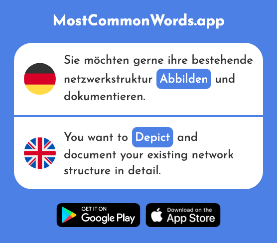 Abbilden - Depict, portray, reflect (Das 2689 Häufigste Wort In English)