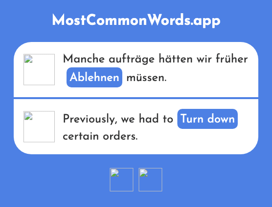 Ablehnen - Refuse, reject, turn down (Das 1220 Häufigste Wort In English)