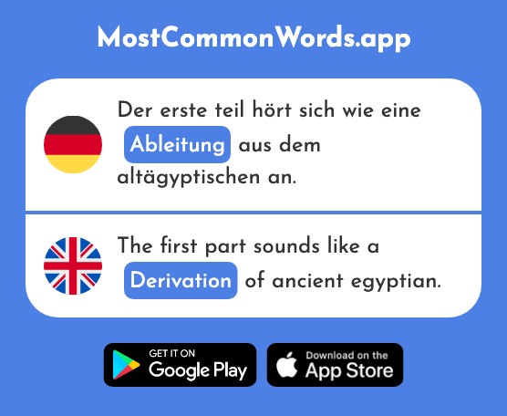 Ableitung - Derivation (Das 2397 Häufigste Wort In English)