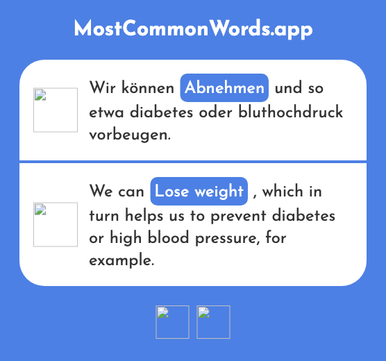 Abnehmen - Lose weight, decrease, reduce (Das 1254 Häufigste Wort In English)
