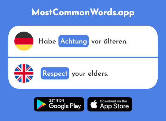 Achtung - Respect (Das 2954 Häufigste Wort In English)
