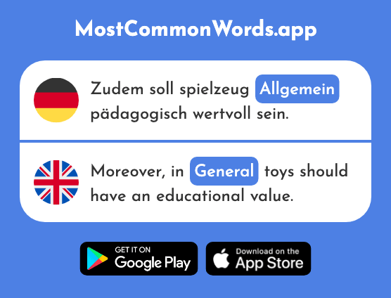 Allgemein - General (Das 393 Häufigste Wort In English)