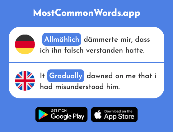 Allmählich - Gradual, gradually (Das 2683 Häufigste Wort In English)