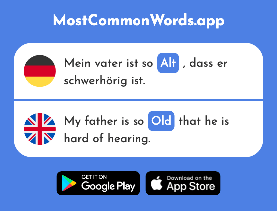 Alt - Old (Das 138 Häufigste Wort In English)