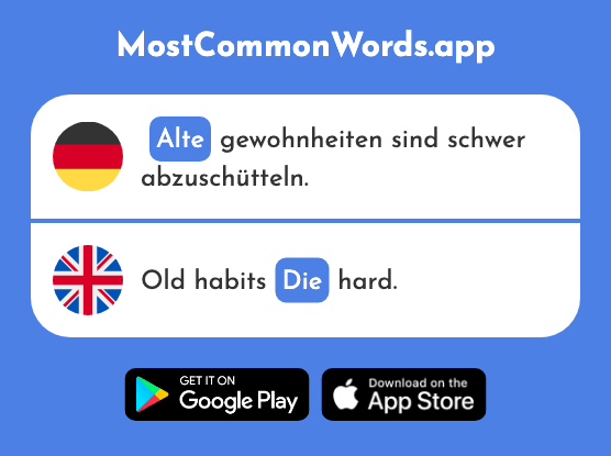 Alte - Die, das old person/thing (Das 2652 Häufigste Wort In English)
