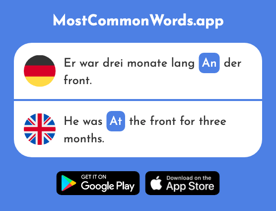 An - At, on (Das 19 Häufigste Wort In English)