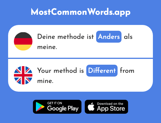 Anders - Different, differently (Das 303 Häufigste Wort In English)