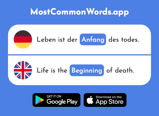 Anfang - Beginning (Das 427 Häufigste Wort In English)