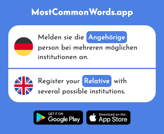 Angehörige - Die member, relative (Das 2491 Häufigste Wort In English)