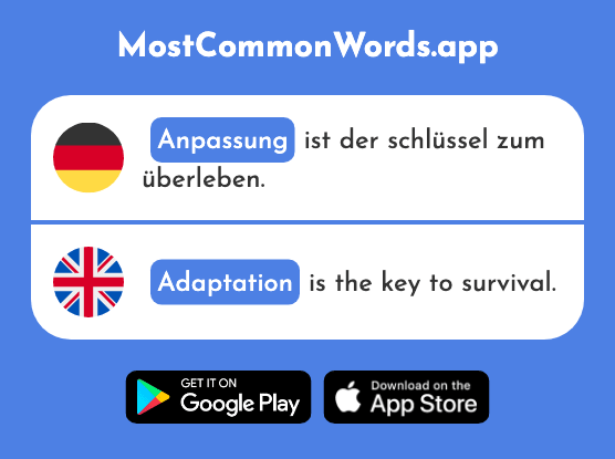 Anpassung - Adaptation (Das 2949 Häufigste Wort In English)