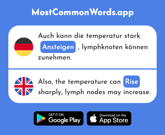 Ansteigen - Rise, go up (Das 2579 Häufigste Wort In English)