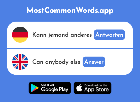 Antworten - Answer (Das 826 Häufigste Wort In English)