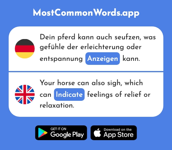 Anzeigen - Report, sue, indicate, show (Das 2394 Häufigste Wort In English)