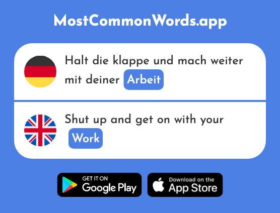 Arbeit - Work (Das 208 Häufigste Wort In English)