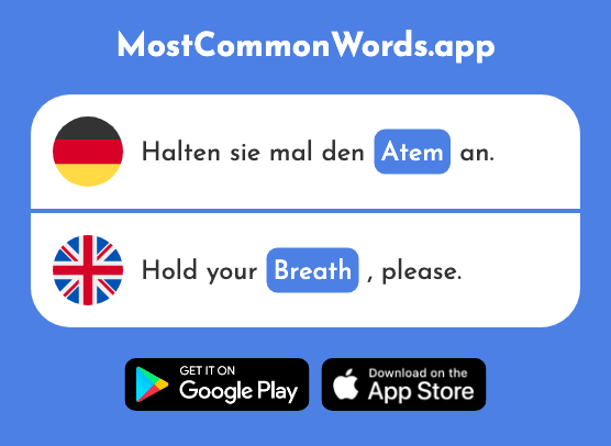 Atem - Breath (Das 2670 Häufigste Wort In English)