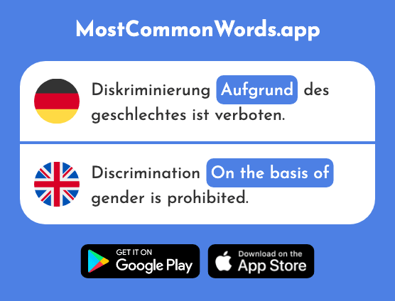 Aufgrund - On the basis of, because of (Das 713 Häufigste Wort In English)