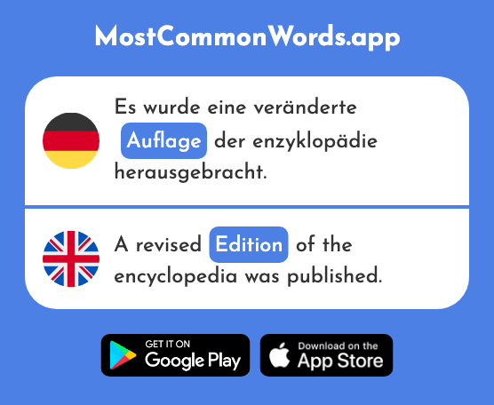 Auflage - Edition, condition, plating (Das 1737 Häufigste Wort In English)