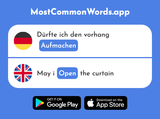 Aufmachen - Open (Das 2115 Häufigste Wort In English)
