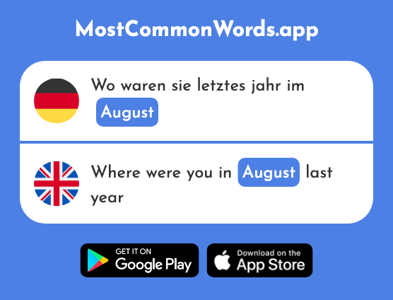 August - August (Das 1929 Häufigste Wort In English)