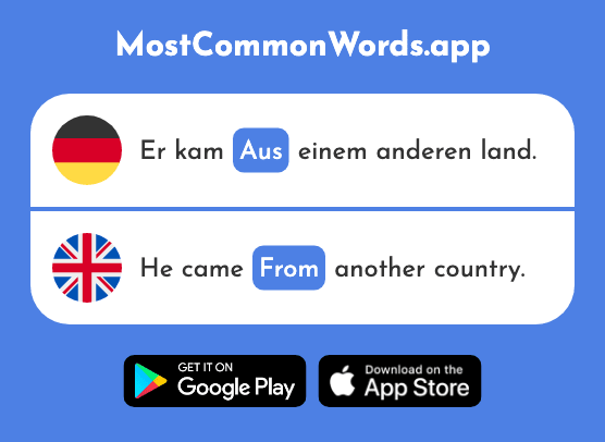 Aus - Out, out of, from (Das 37 Häufigste Wort In English)