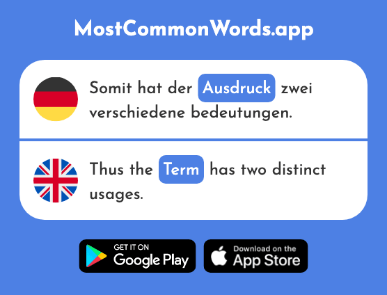 Ausdruck - Term, expression (Das 970 Häufigste Wort In English)