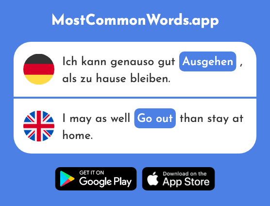 Ausgehen - Go out, assume (Das 483 Häufigste Wort In English)