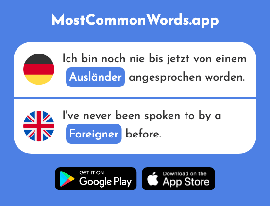 Ausländer - Foreigner (Das 2711 Häufigste Wort In English)