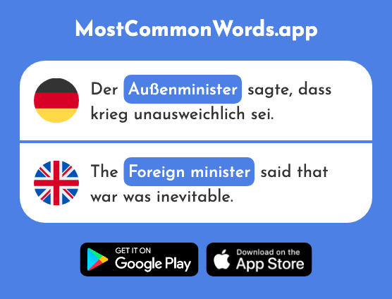 Außenminister - Foreign minister (Das 2647 Häufigste Wort In English)