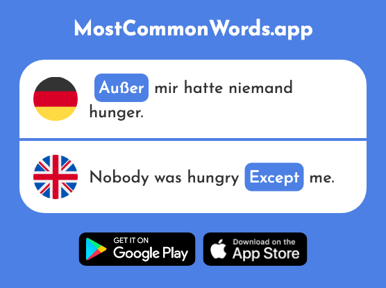 Außer - Except, apart from (Das 770 Häufigste Wort In English)
