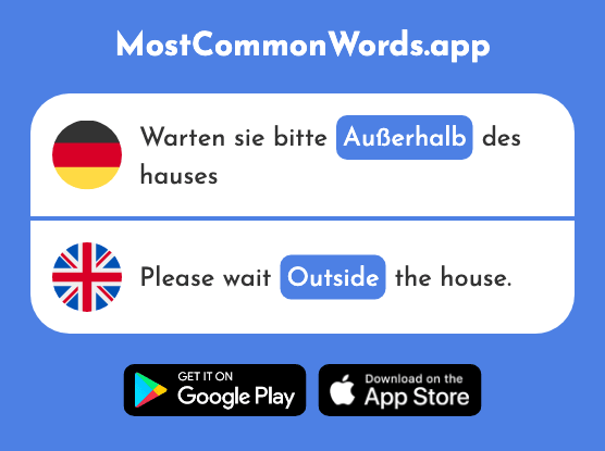 Außerhalb - Outside (Das 1366 Häufigste Wort In English)