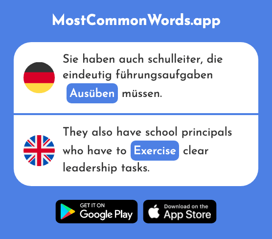 Ausüben - Practice, exercise, exert (Das 2515 Häufigste Wort In English)