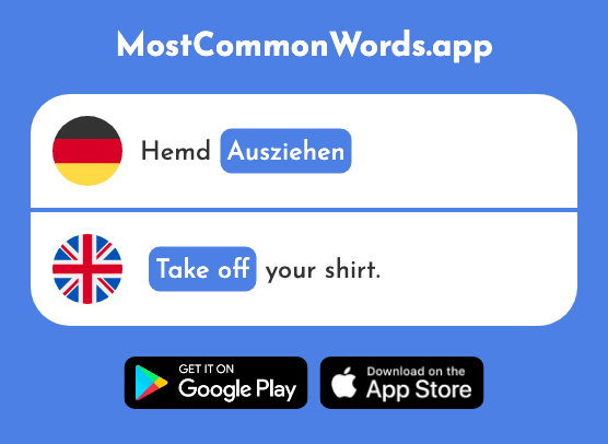 Ausziehen - Move out, take off (Das 2434 Häufigste Wort In English)