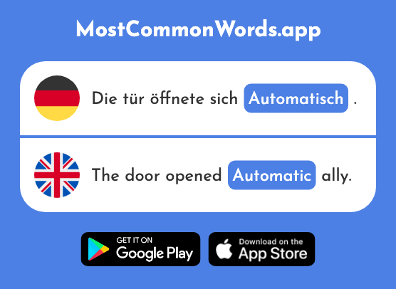 Automatisch - Automatic (Das 1916 Häufigste Wort In English)