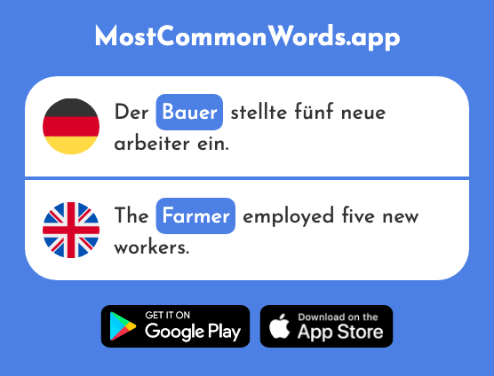 Bauer - Farmer (Das 1548 Häufigste Wort In English)