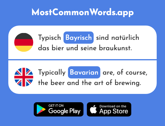 Bayrisch - Bavarian (Das 1383 Häufigste Wort In English)