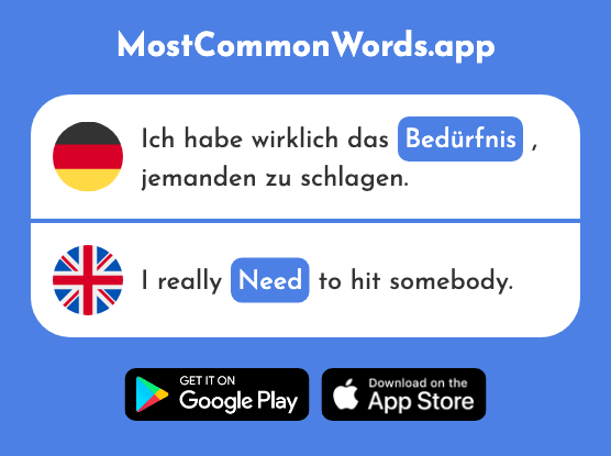 Bedürfnis - Need (Das 1824 Häufigste Wort In English)