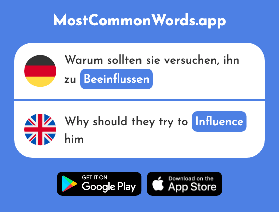 Beeinflussen - Influence (Das 1364 Häufigste Wort In English)