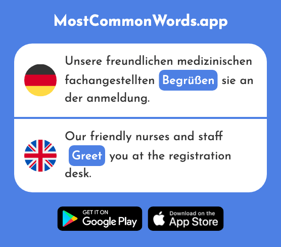 Begrüßen - Greet (Das 1690 Häufigste Wort In English)