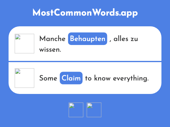 Behaupten - Claim (Das 1101 Häufigste Wort In English)