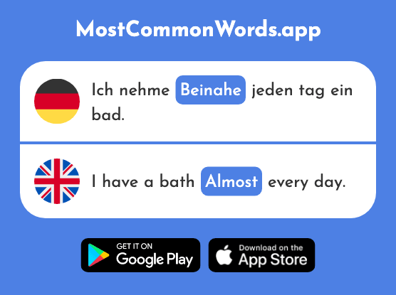Beinahe - Almost, nearly (Das 1706 Häufigste Wort In English)
