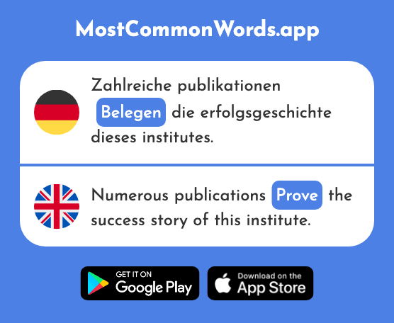 Belegen - Occupy, prove, verify, take (Das 1686 Häufigste Wort In English)