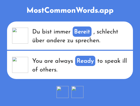 Bereit - Ready (Das 1268 Häufigste Wort In English)