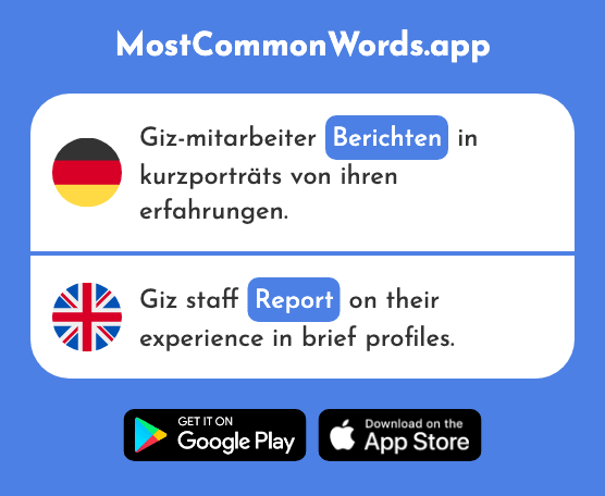 Berichten - Report (Das 591 Häufigste Wort In English)