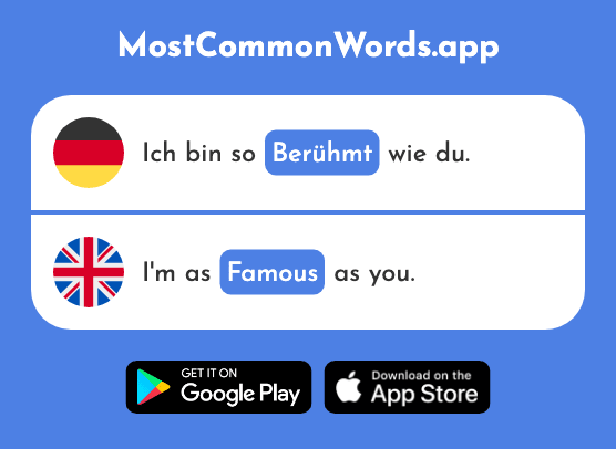 Berühmt - Famous (Das 1379 Häufigste Wort In English)