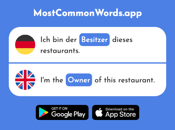Besitzer - Owner (Das 2839 Häufigste Wort In English)