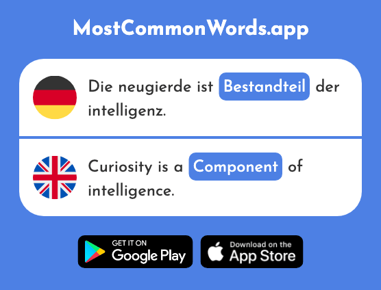 Bestandteil - Component (Das 1956 Häufigste Wort In English)