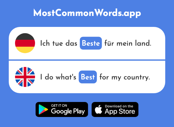 Beste - Best (Das 314 Häufigste Wort In English)
