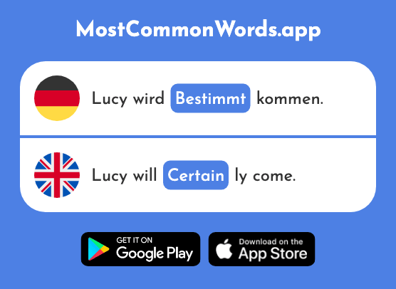 Bestimmt - Special, certain (Das 280 Häufigste Wort In English)