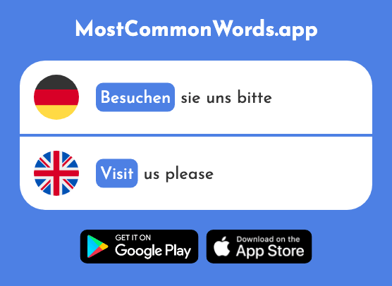 Besuchen - Visit (Das 820 Häufigste Wort In English)