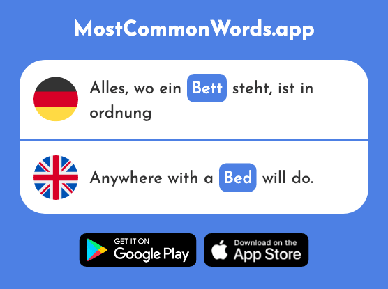 Bett - Bed (Das 659 Häufigste Wort In English)